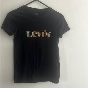 Levi's Black Tee with Multicolor Logo